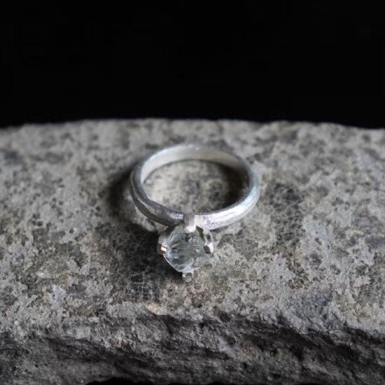 RING solitaire / TOPAZ -silver #7
