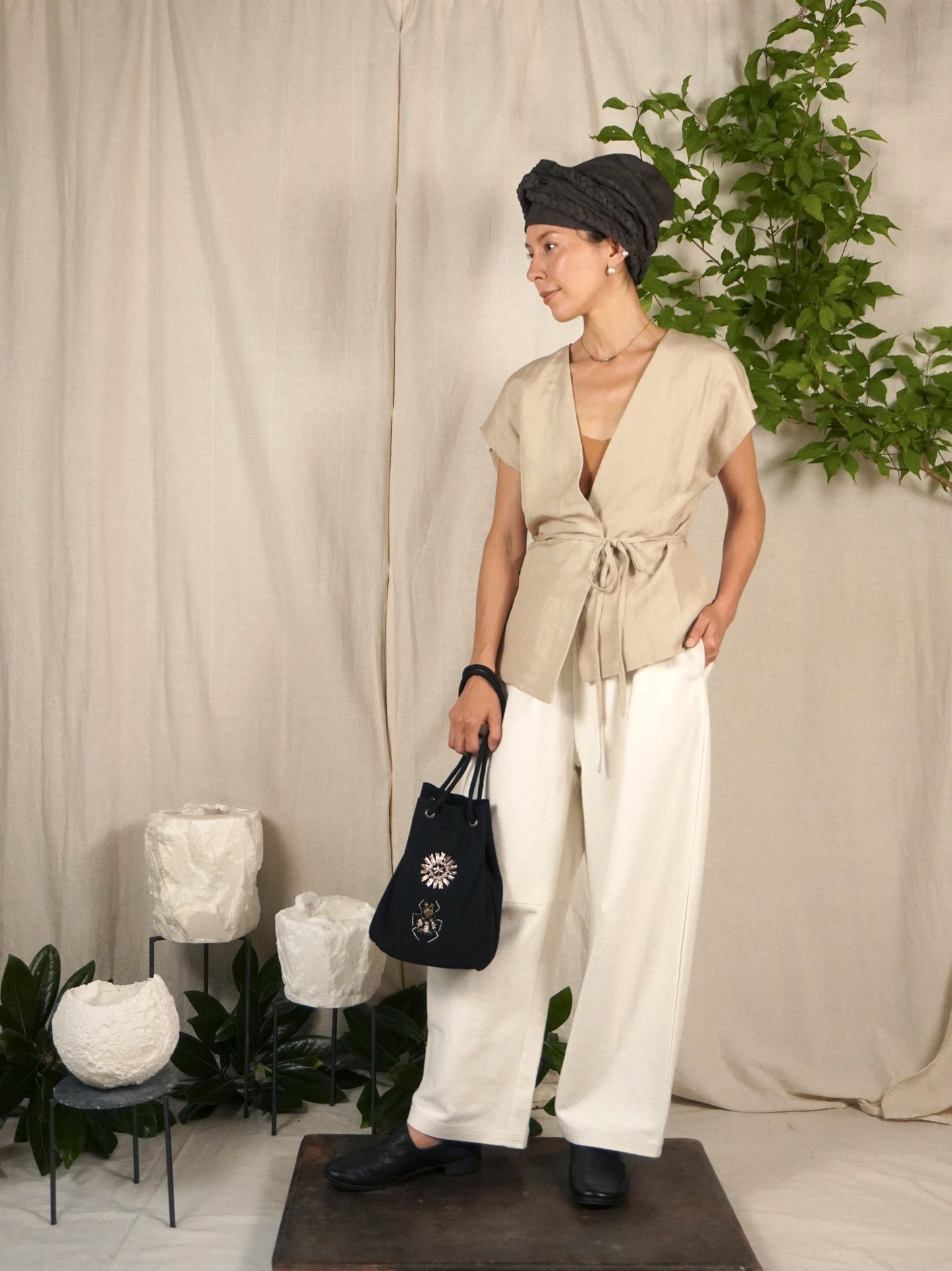 GILET / SCARAB & SUN -linen beige