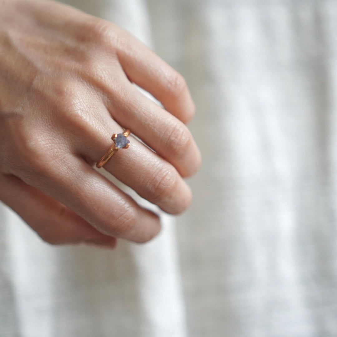 RING solitaire / FLUOLITE -20Kgpt #11.5