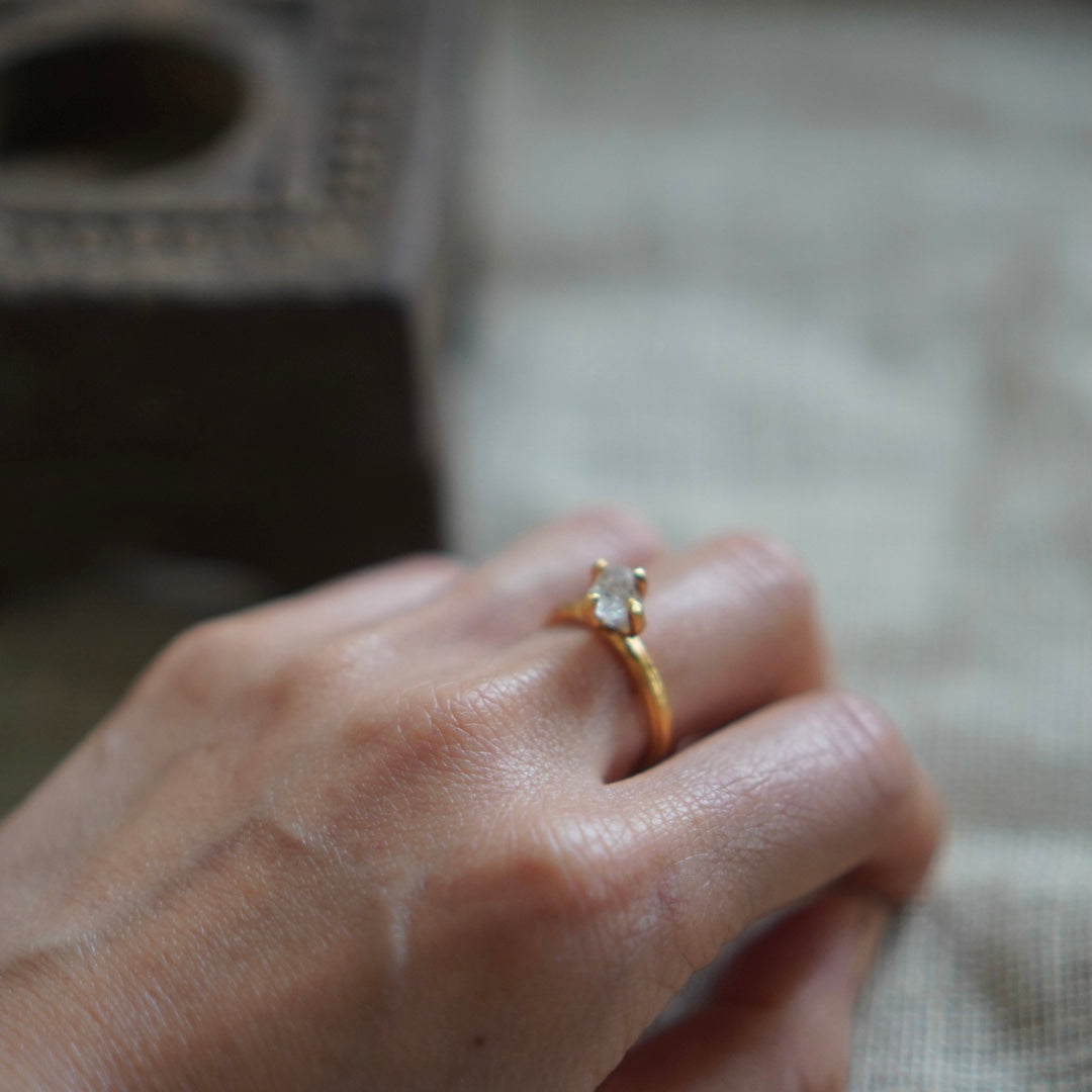 RING solitaire / HERKIMER DIAMOND -20Kgpt #13