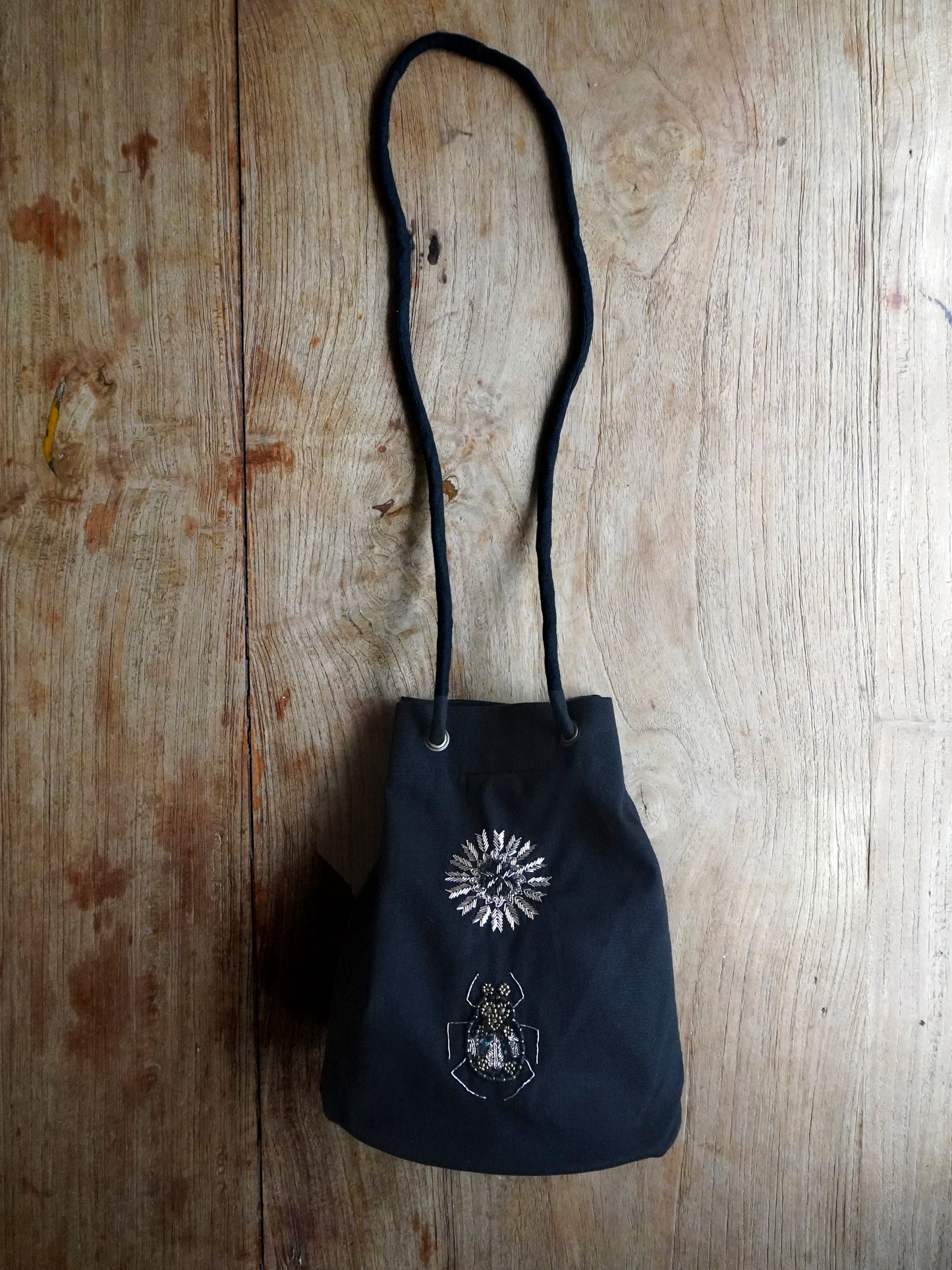 BAG / SCARAB & SUN -cotton black