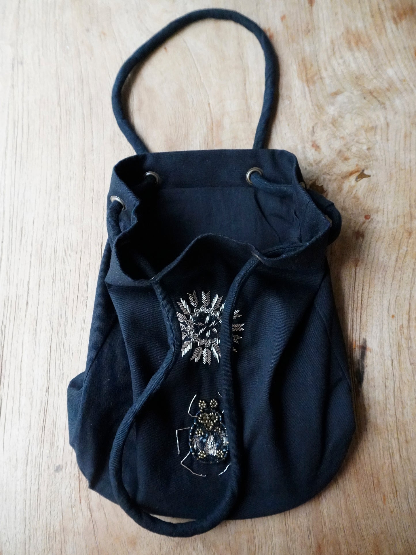 BAG / SCARAB & SUN -cotton black