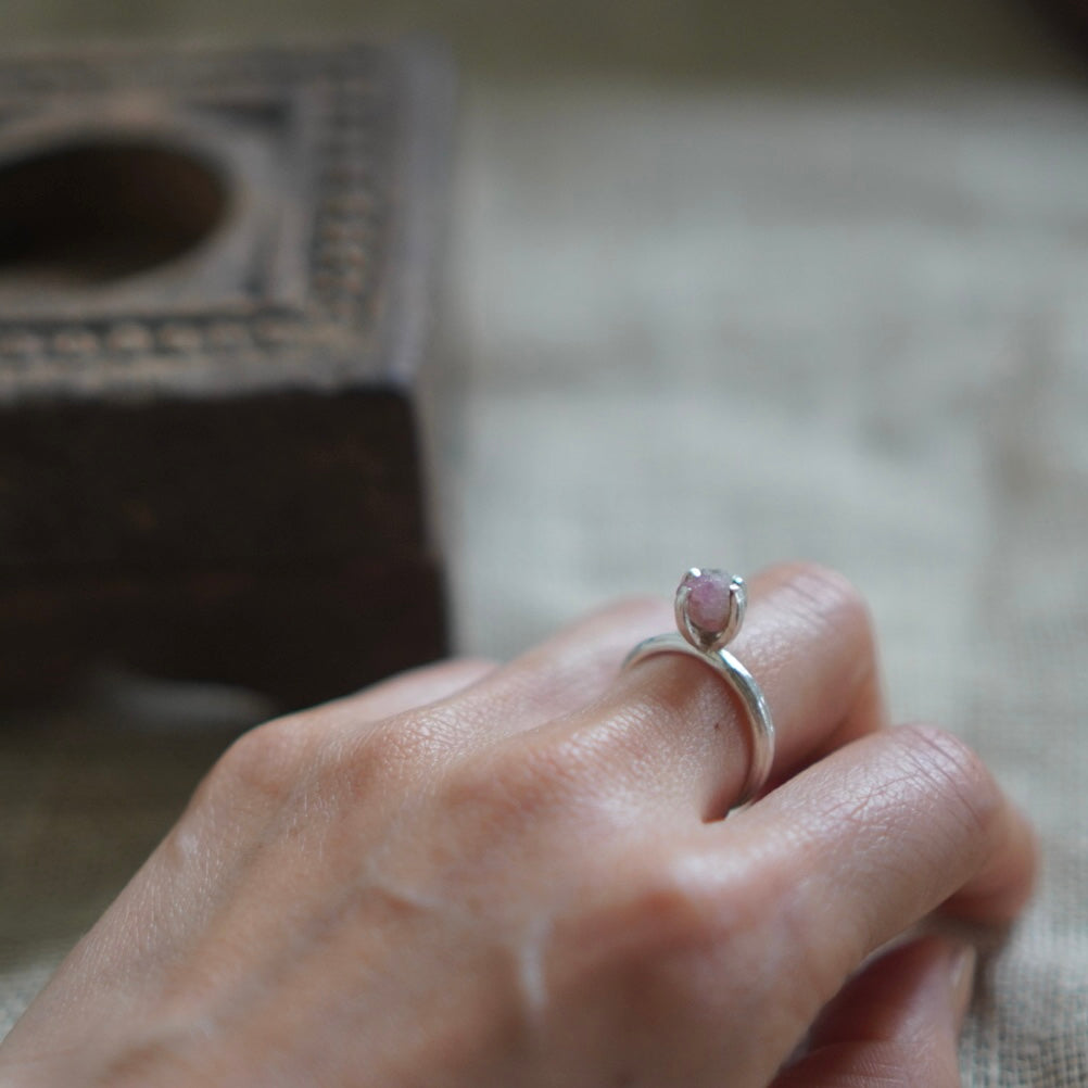 RING solitaire / TOURMALINE -silver #13