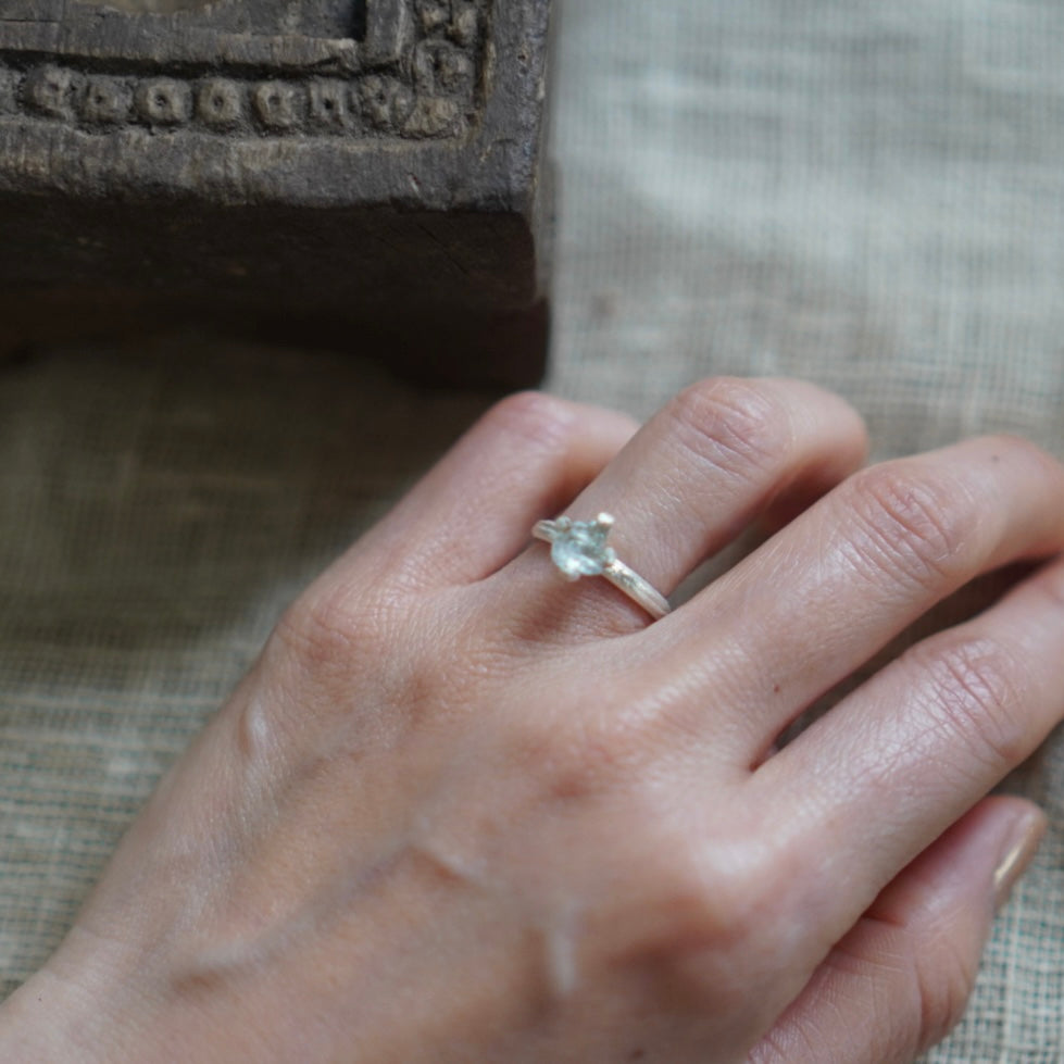 RING solitaire / TOPAZ -silver #7