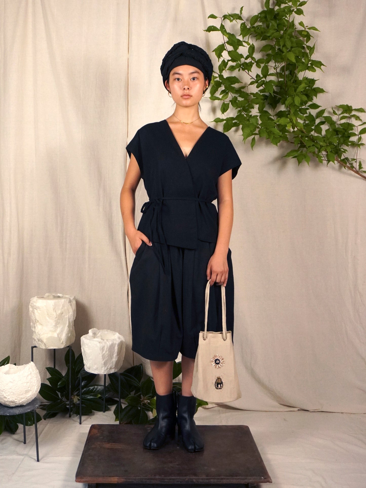 BAG / SCARAB & SUN -linen beige