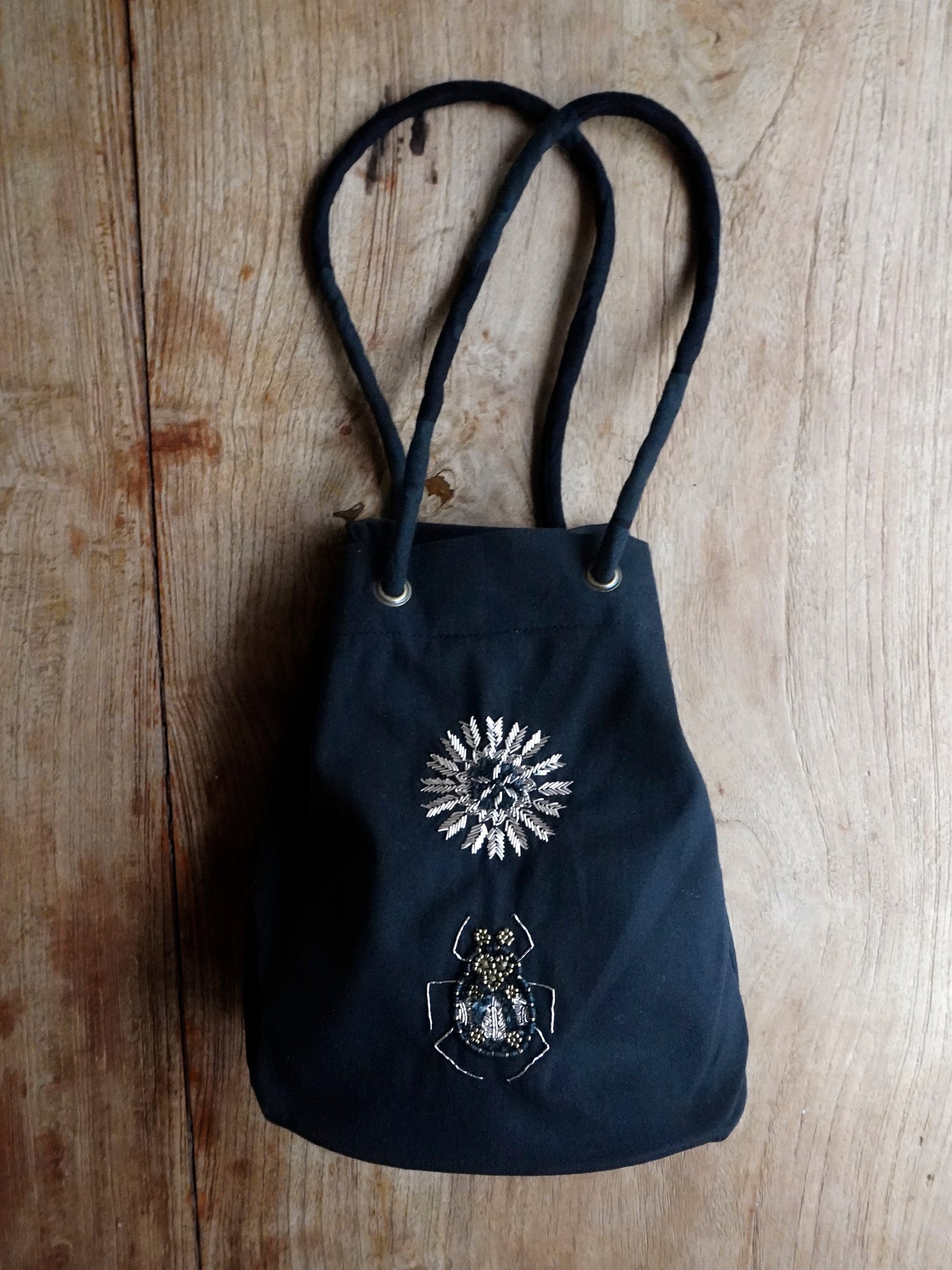 BAG / SCARAB & SUN -cotton black