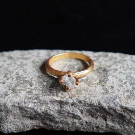 RING solitaire / HERKIMER DIAMOND -20Kgpt #13