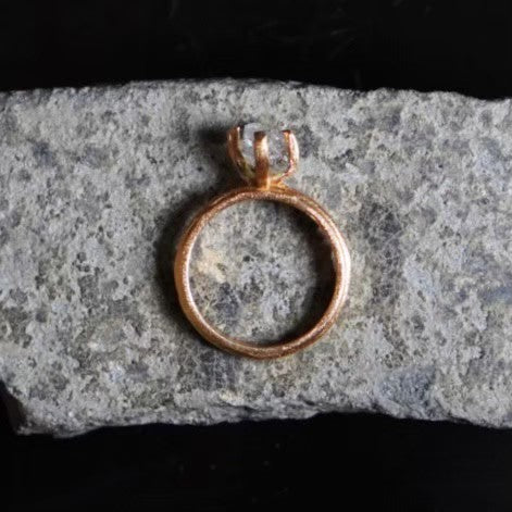 RING solitaire / HERKIMER DIAMOND -20Kgpt #13