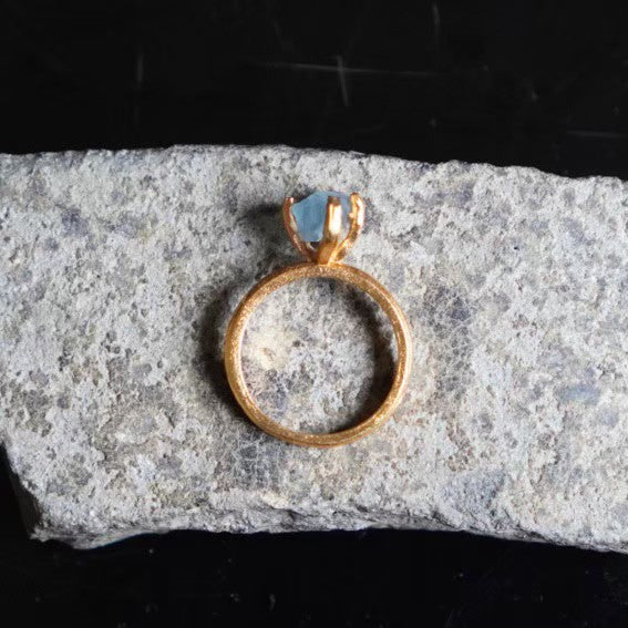 RING solitaire / FLUOLITE -20Kgpt #10