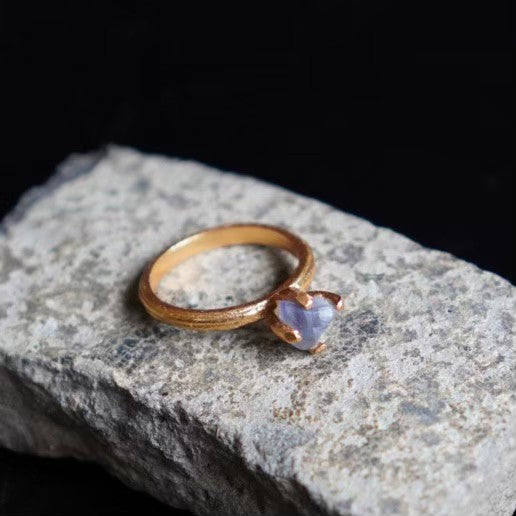 RING solitaire / FLUOLITE -20Kgpt #11.5