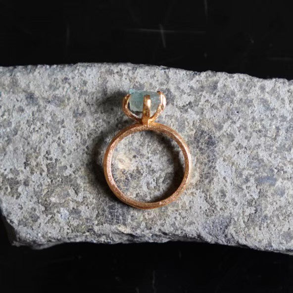 RING solitaire / AQUA MARINE -20Kgpt #10.5