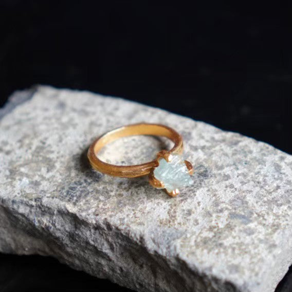 RING solitaire / AQUA MARINE -20Kgpt #10.5