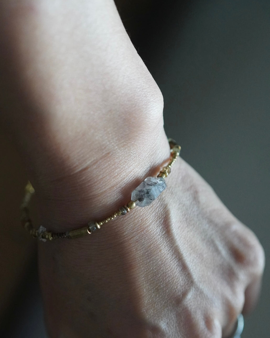 BRACELET / MISRANA -herkimer diamond・tourmarine-