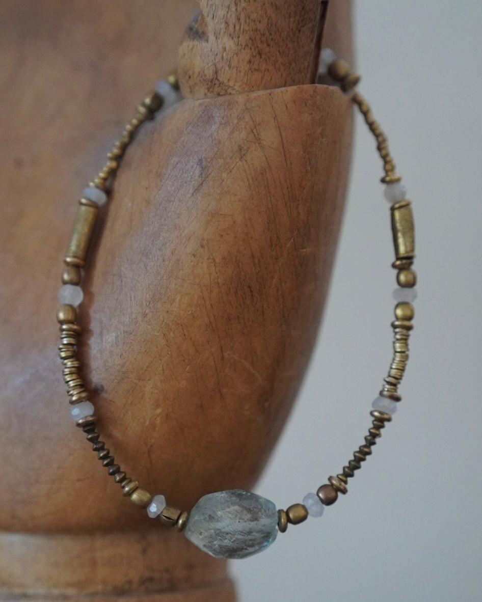BRACELET / MISRANA -aqua marine・moon stone-