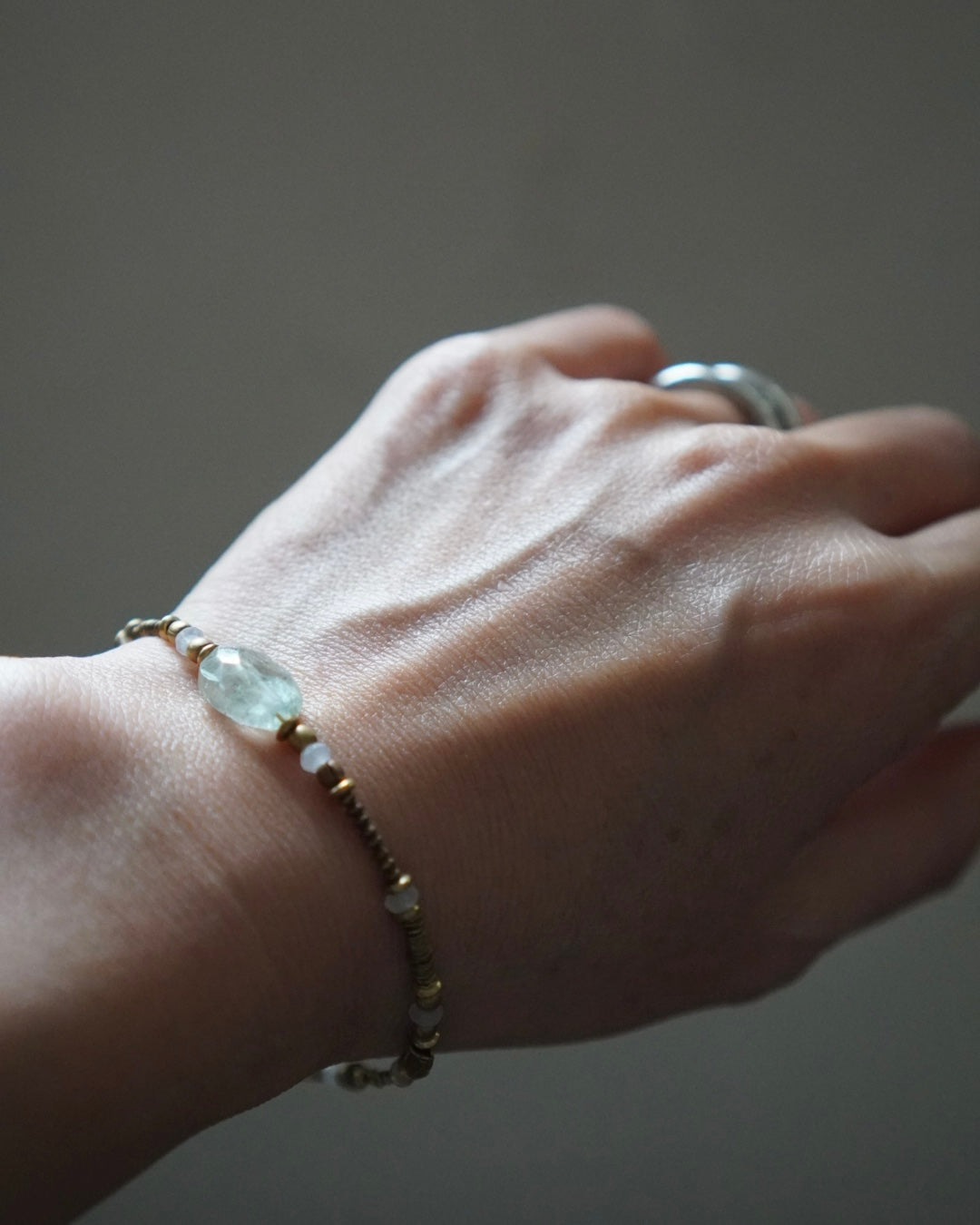 BRACELET / MISRANA -aqua marine・moon stone-