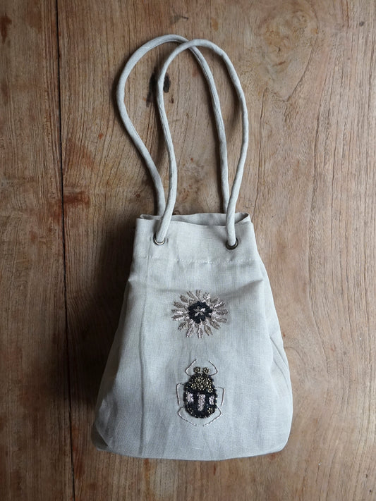 BAG / SCARAB & SUN -linen beige