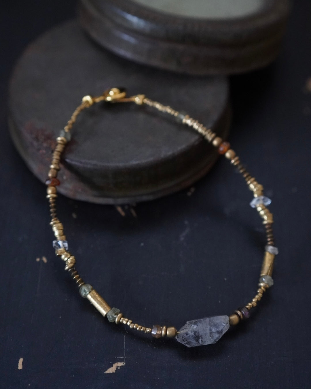 BRACELET / MISRANA -herkimer diamond・tourmarine-