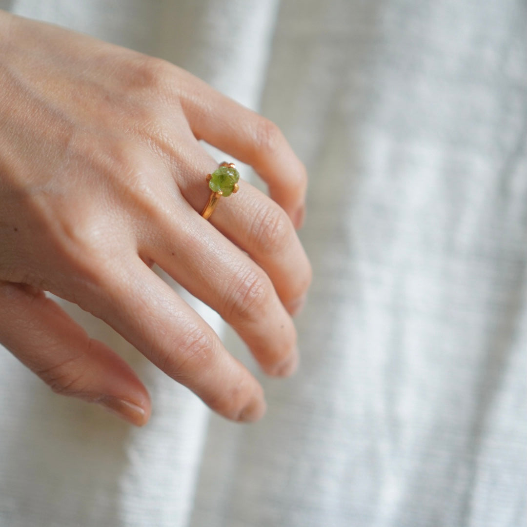 RING solitaire / PERIDOT -20Kgpt #7