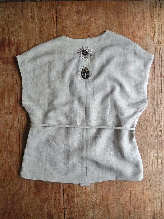GILET / SCARAB & SUN -linen beige