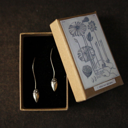 EARRING / LOTUS BUD -silver