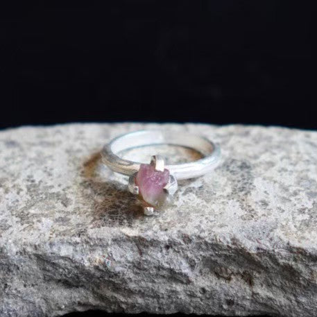 RING solitaire / TOURMALINE -silver #13