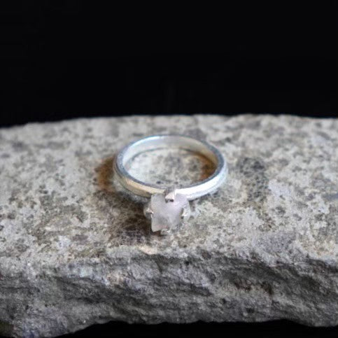 RING solitaire / OPAL -silver #9